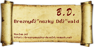 Breznyánszky Dévald névjegykártya